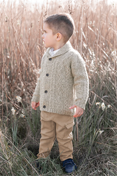 Cardigan Kabelstickad - Beige