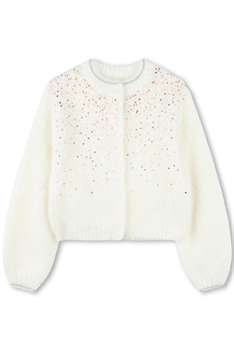 Cardigan Paljetter - Offwhite