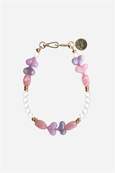 Halsband Ana - rosa/vit