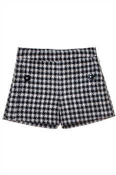 Shorts Houndstooth - Svart/vit