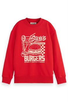 Sweatshirt Burger - Röd